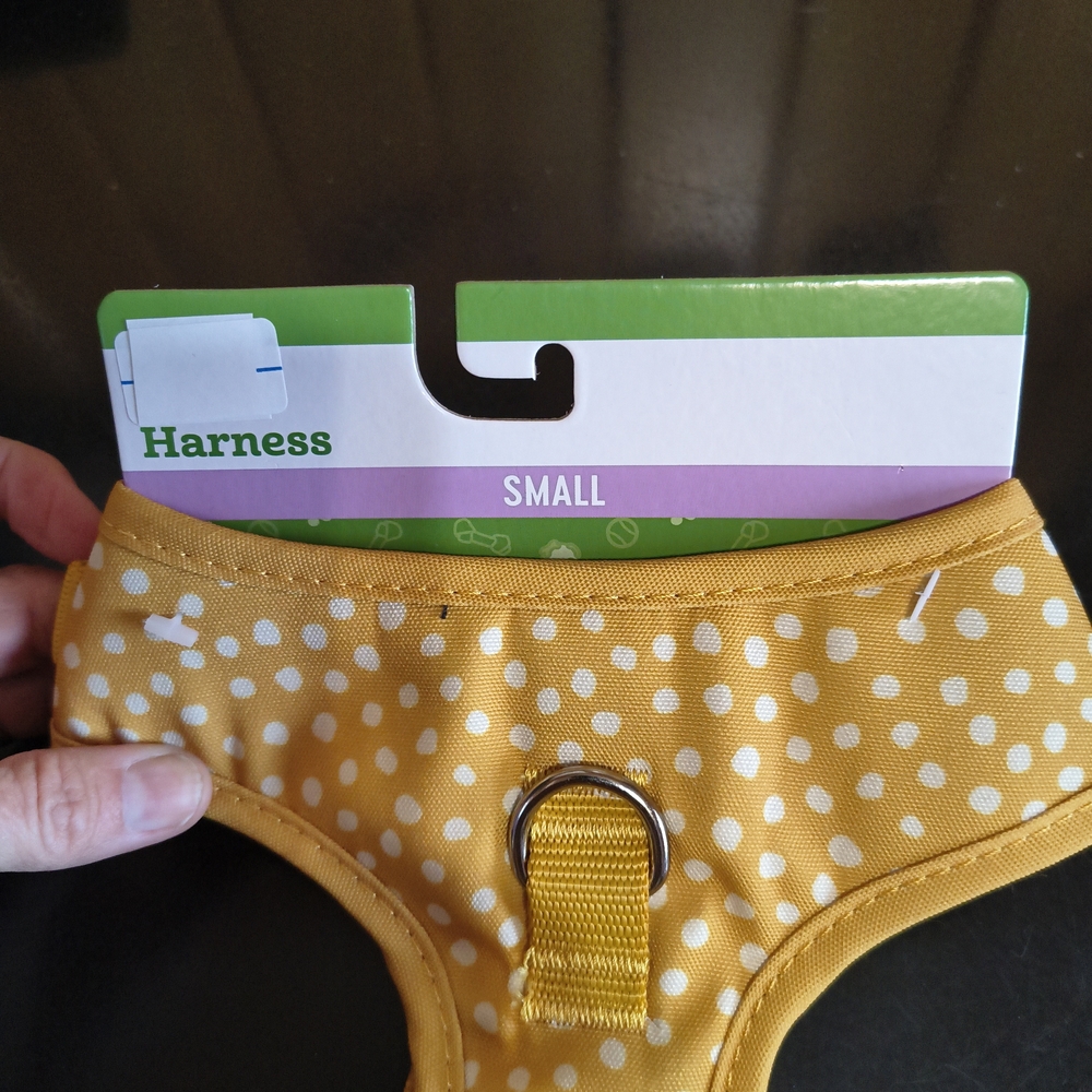 Yellow Polka Dot Small And Medium Dog Harness - Picture 2 of 12